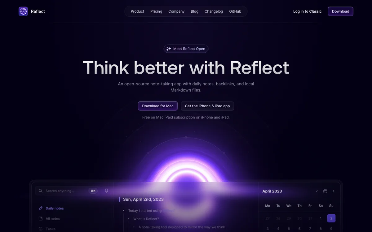 Reflect website