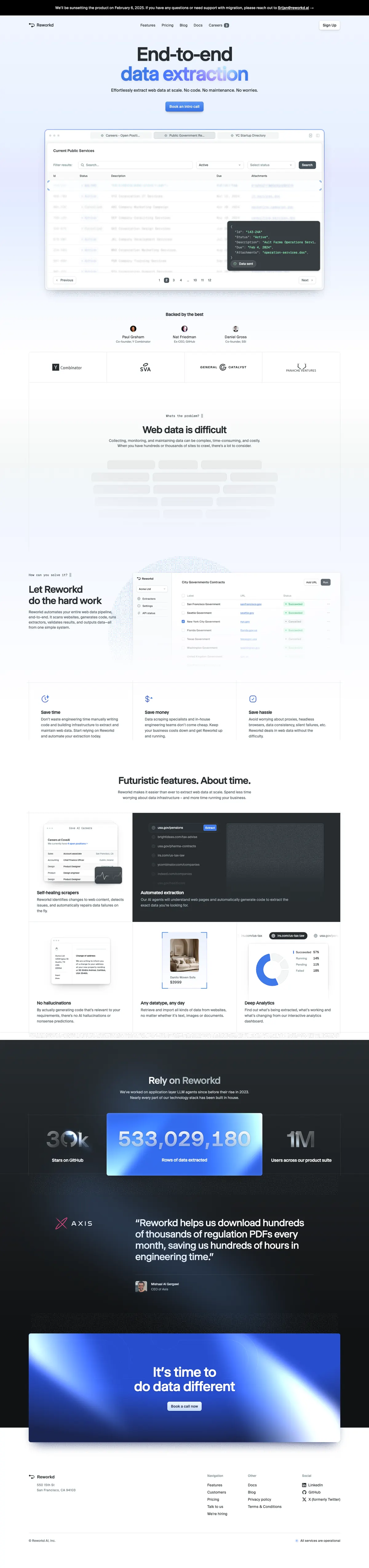 Full-page screenshot of Reworkd AI (reworkd.ai)
