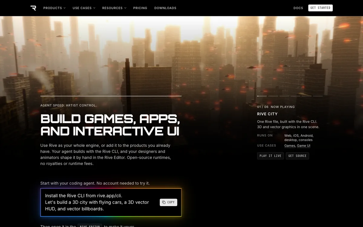 Rive website