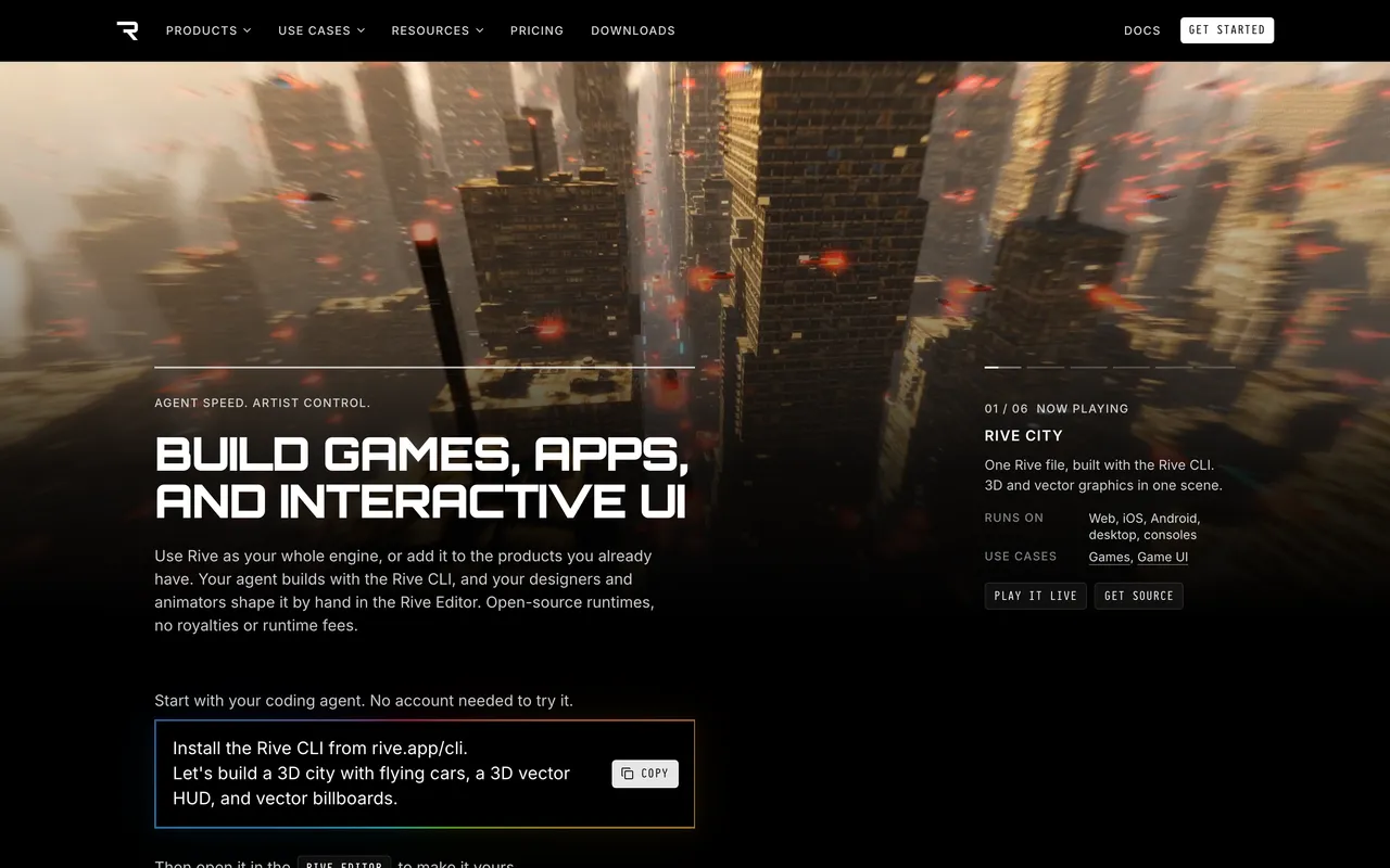 Rive website