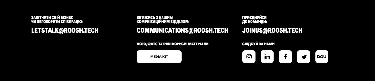Footer section of Roosh