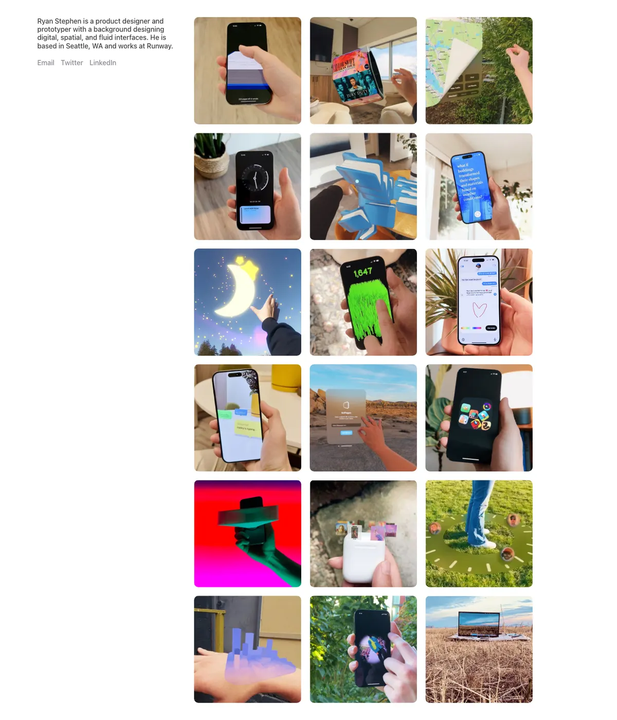 Full-page screenshot of Ryan Stephen (ryanstephen.co)