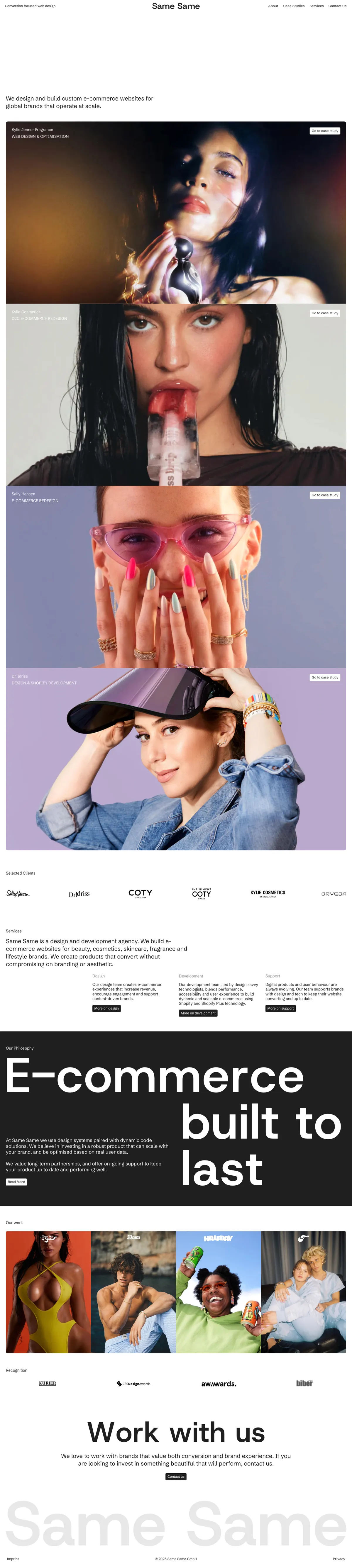 Full-page screenshot of Same Same Studio • Design & Development (samesame.studio)