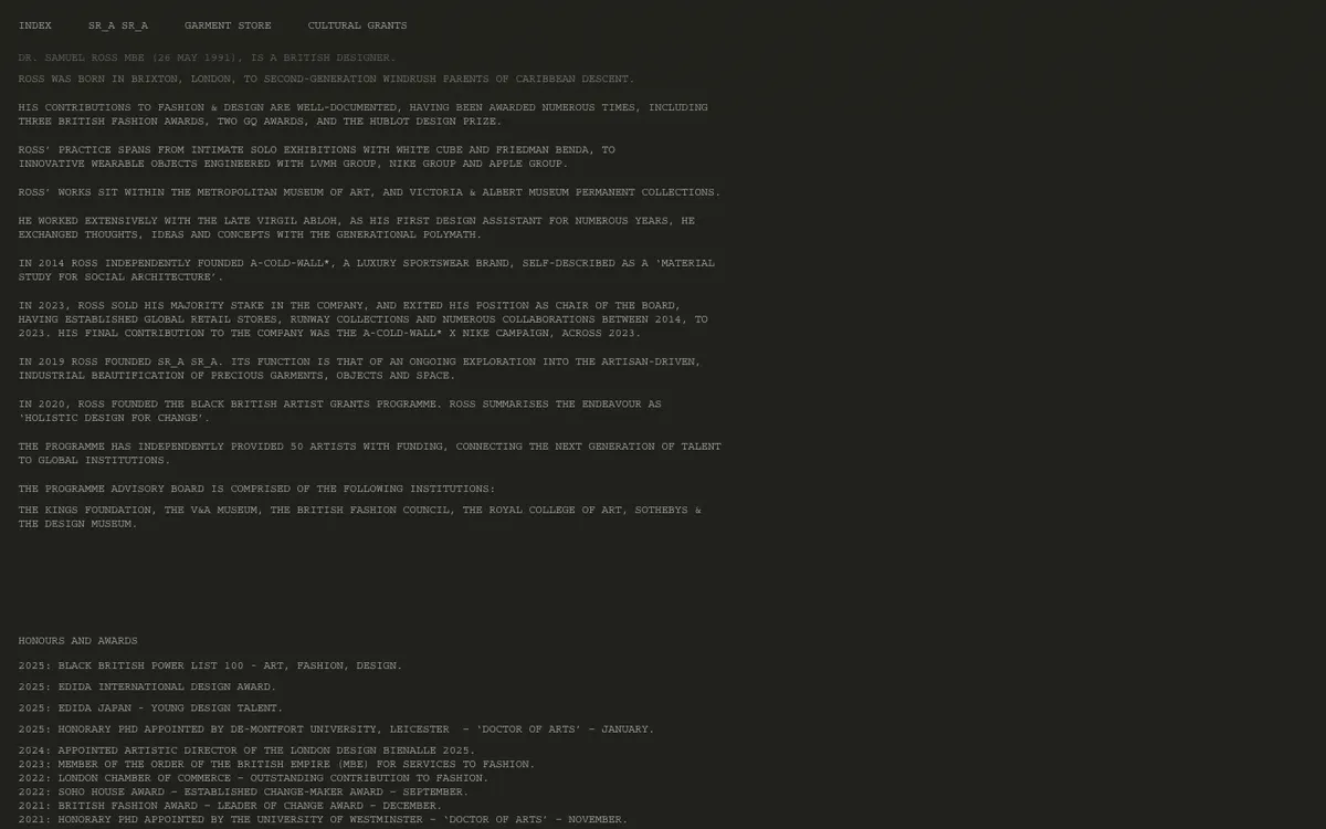 Full-page screenshot of Samuel Ross (samuel-ross.com)