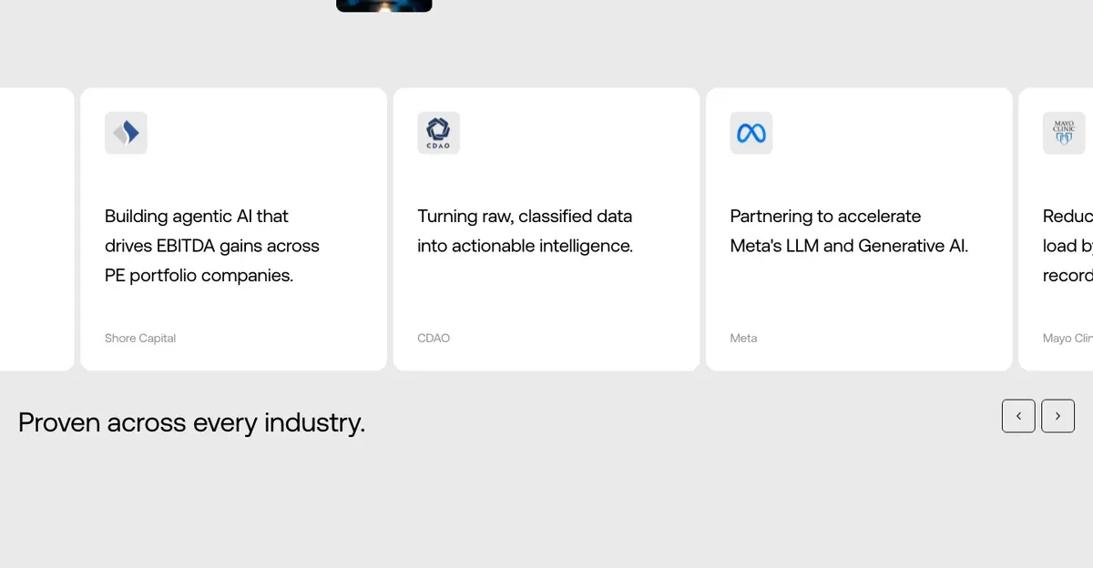 Testimonials section of Scale AI
