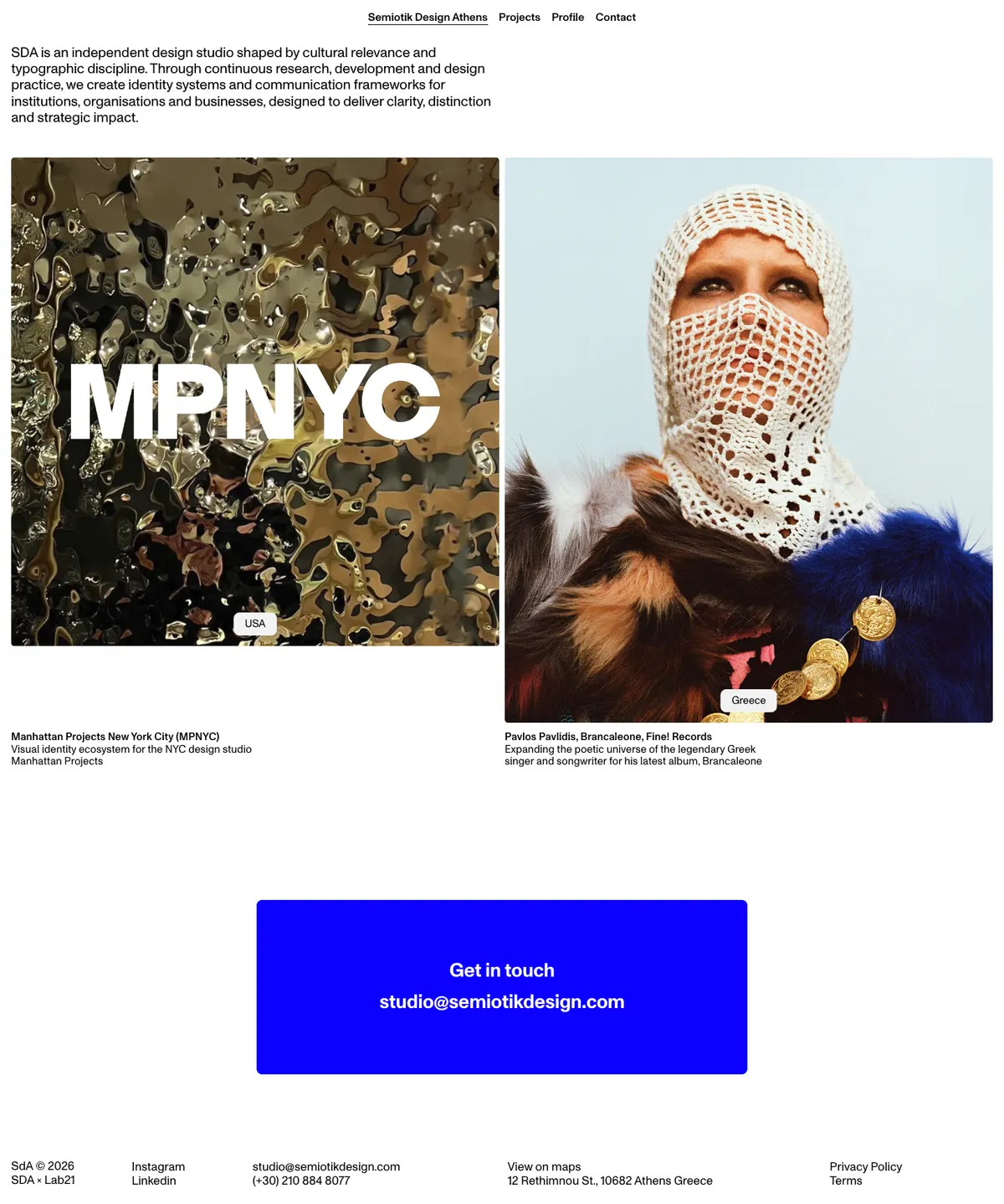 Full-page screenshot of Semiotik Design Agency (semiotikdesign.com)