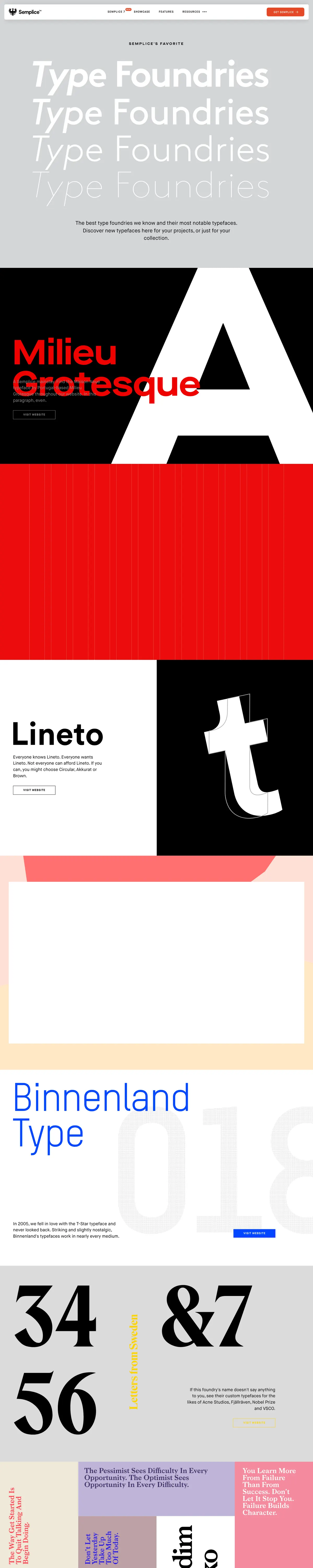 Full-page screenshot of Semplice (semplice.com)