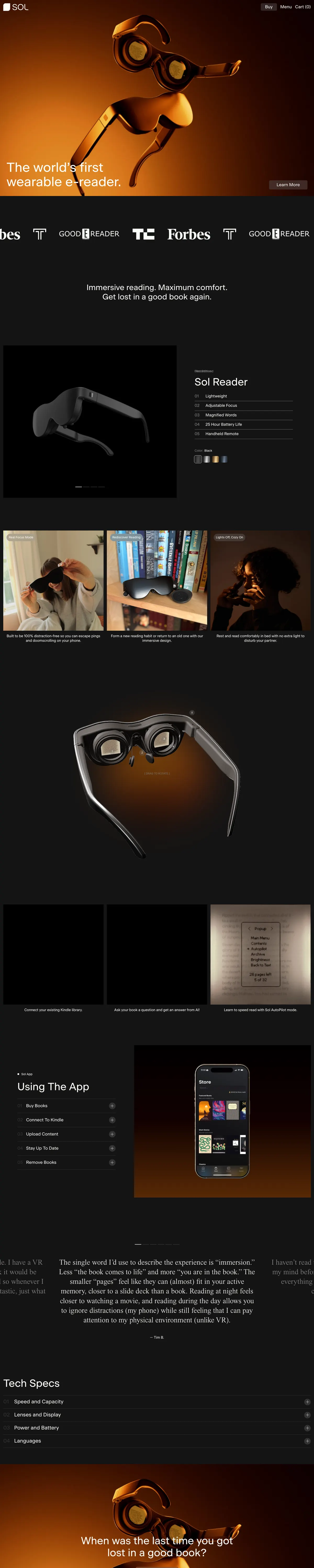 Full-page screenshot of Sol (solreader.com)