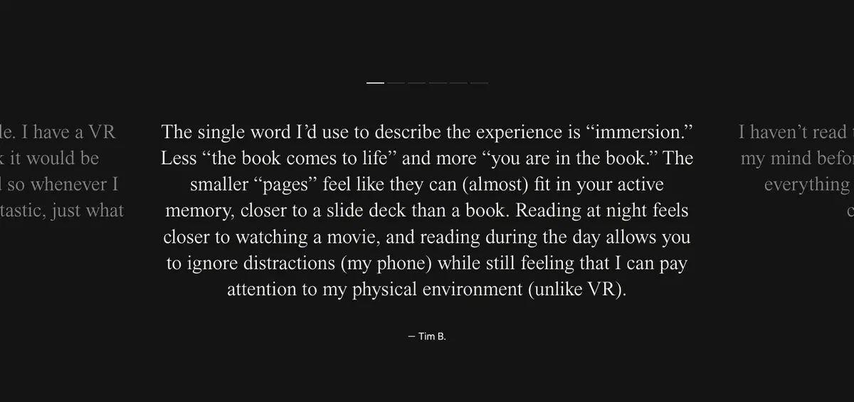 Testimonials section of Sol