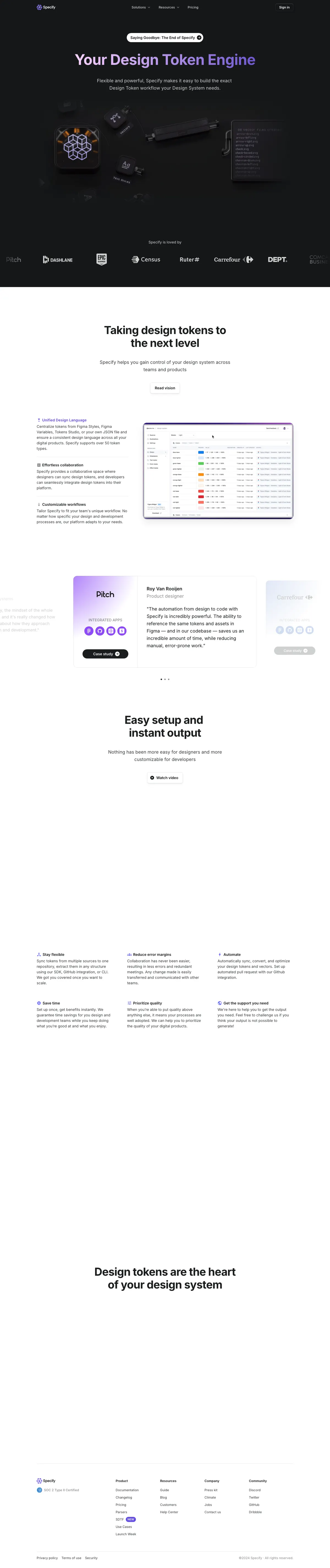 Full-page screenshot of Specify (specifyapp.com)