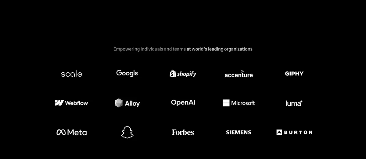 Logos section of Spline