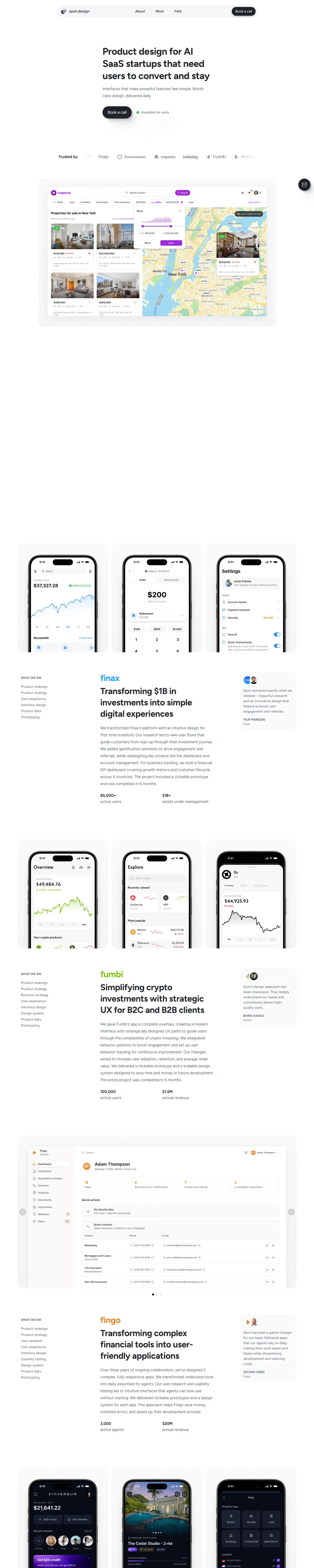 Full-page screenshot of spot.design (spot.design)