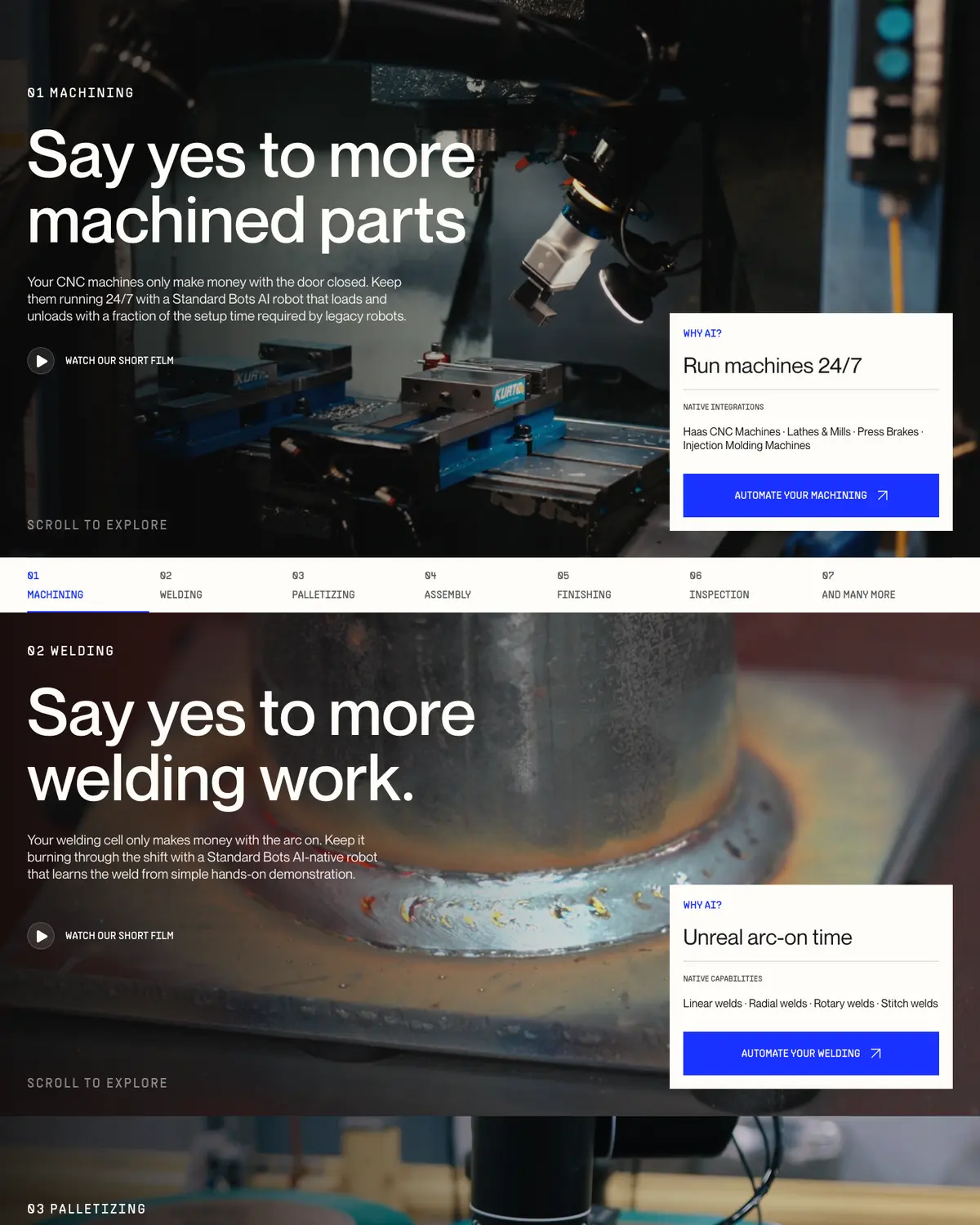 Features section of Standard Bots