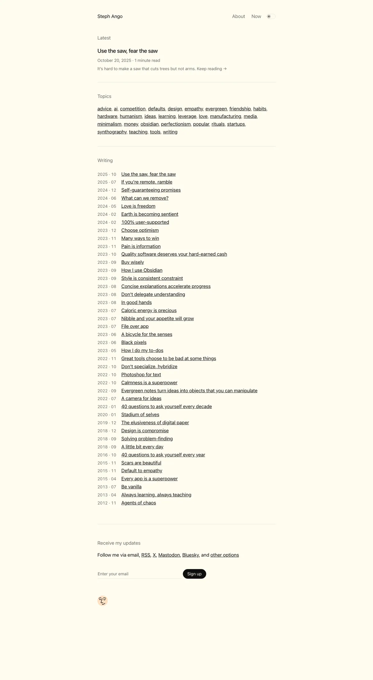 Full-page screenshot of Stephan Ango (stephanango.com)