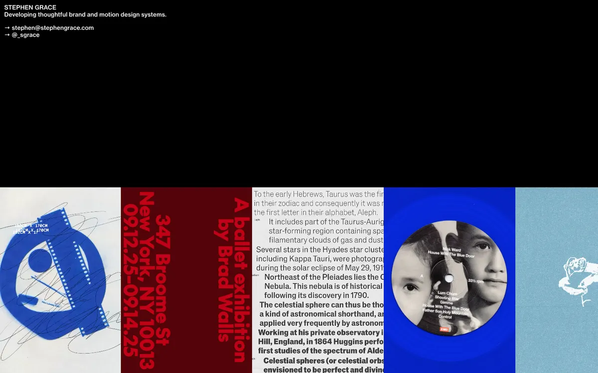 Full-page screenshot of Stephen Grace (stephengrace.com)