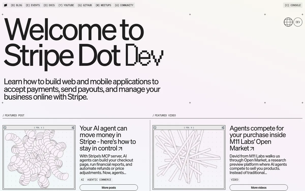 Stripe Dot Dev website