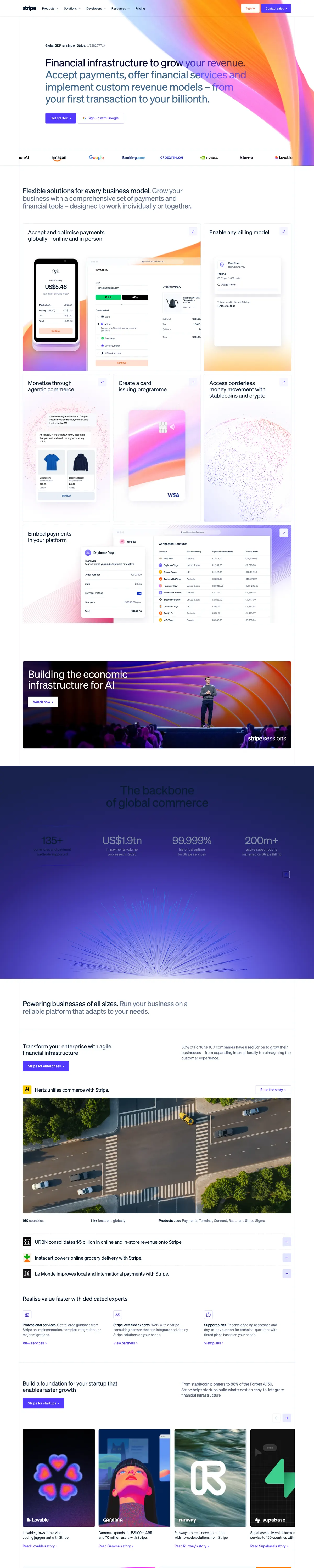 Full-page screenshot of Stripe (stripe.com)
