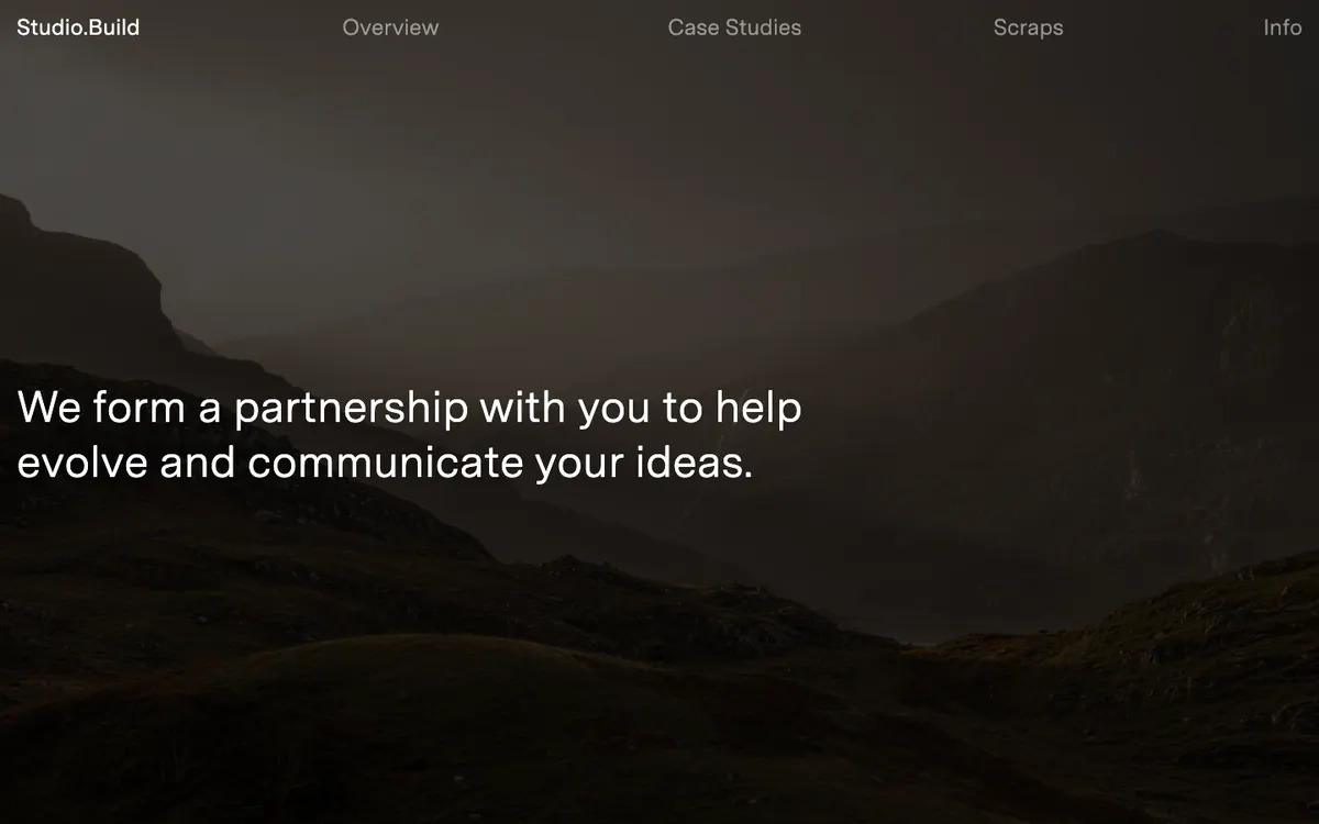 Full-page screenshot of Studio.Build (studio.build)