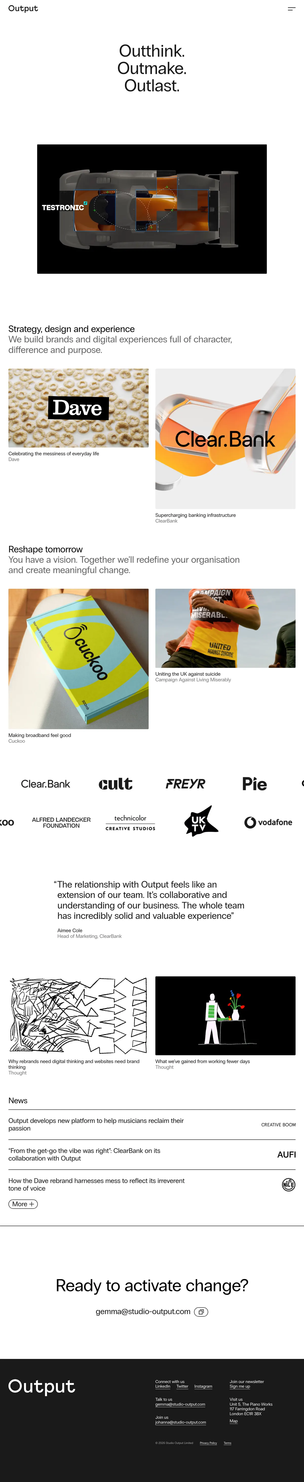 Full-page screenshot of Output (studio-output.com)