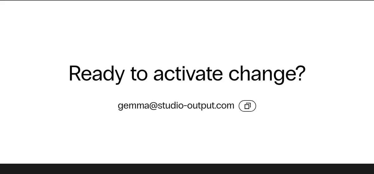 Call to action section of Output