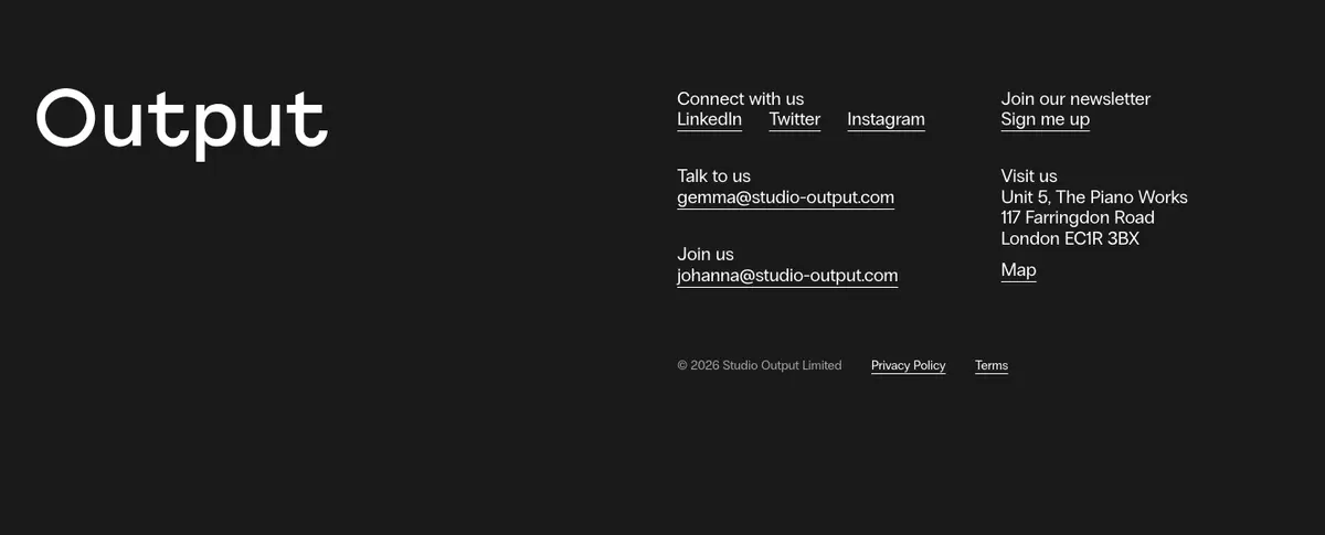 Footer section of Output