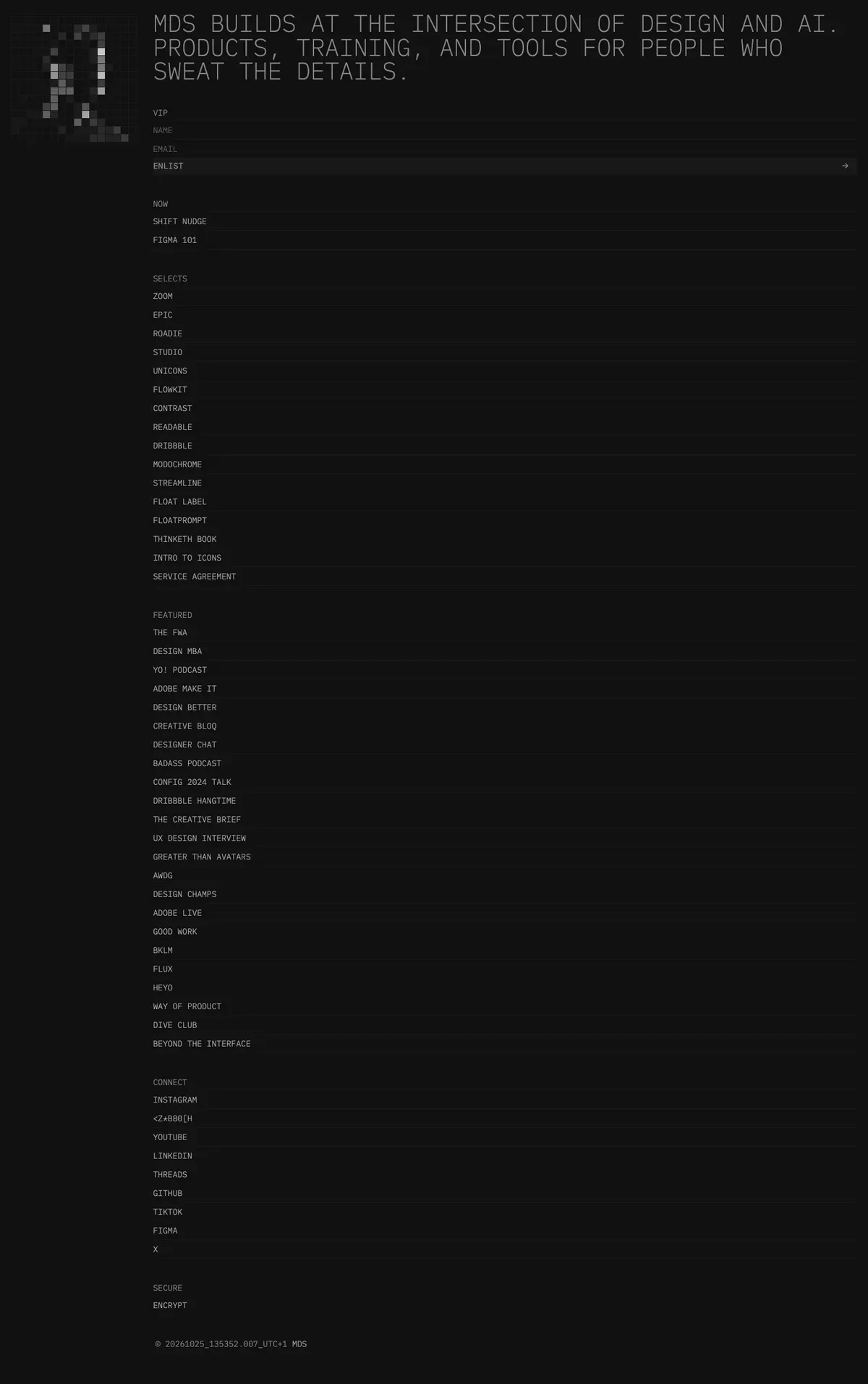 Full-page screenshot of MDS (studiomds.com)