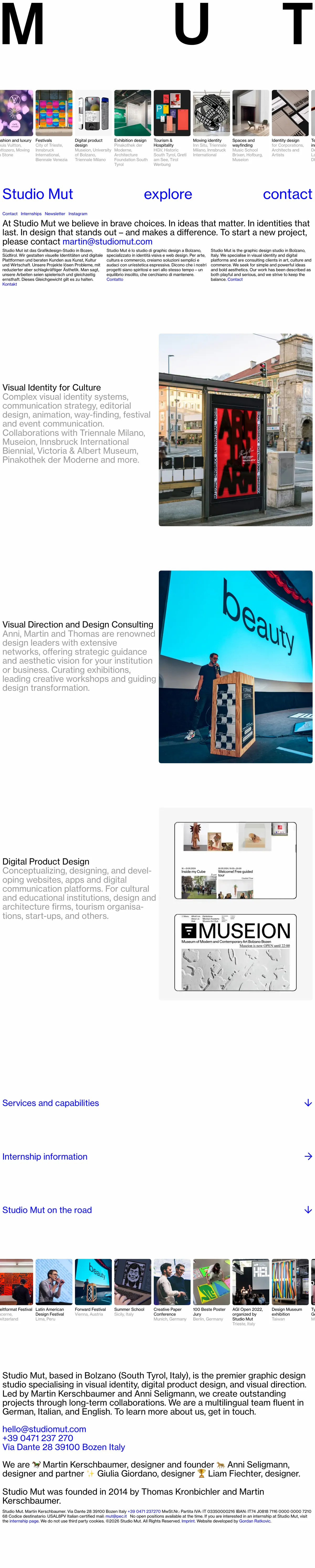 Full-page screenshot of Studio Mut (studiomut.com)