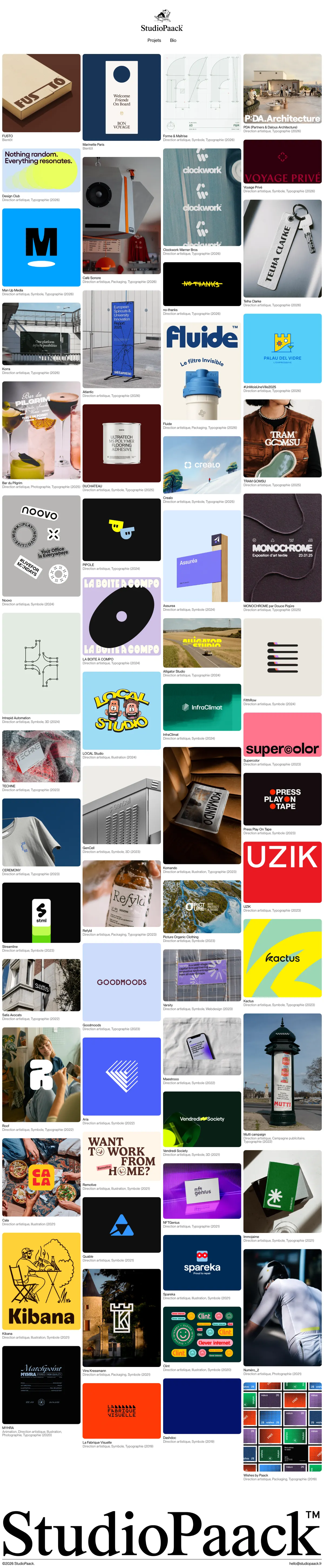 Full-page screenshot of StudioPaack (studiopaack.fr)