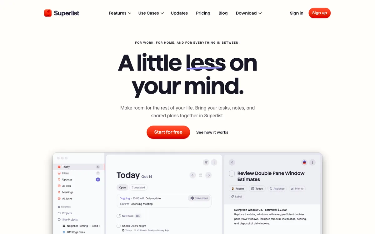 Superlist website