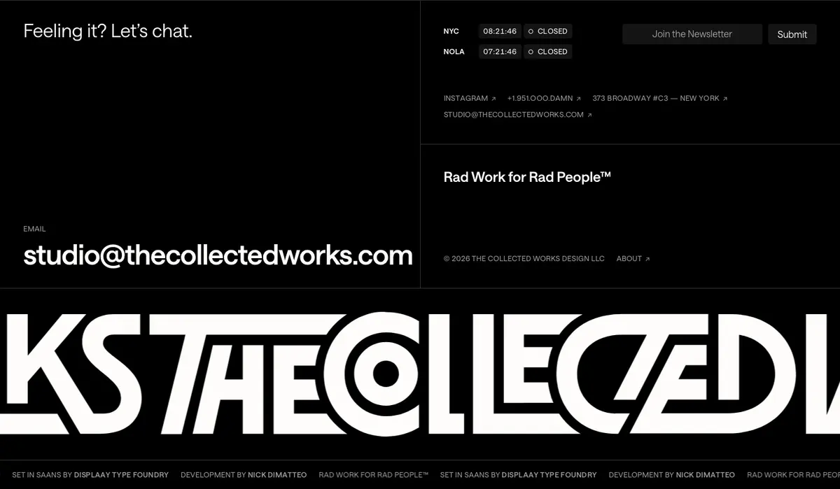 Footer section of The Collected Works