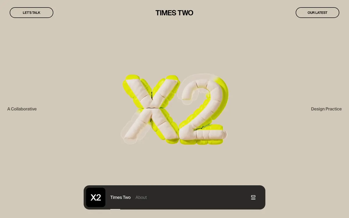 Full-page screenshot of TIMES TWO (timestwo.design)