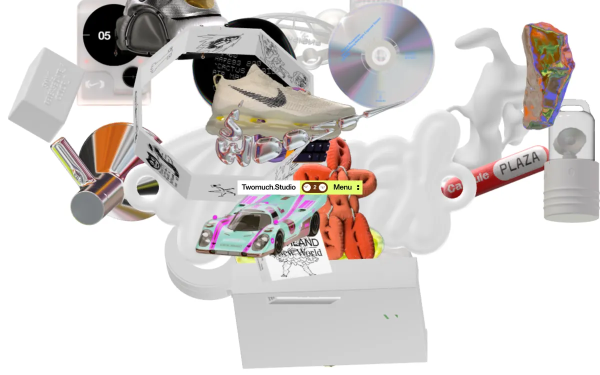 Full-page screenshot of TWOMUCH.STUDIO (twomuch.studio)