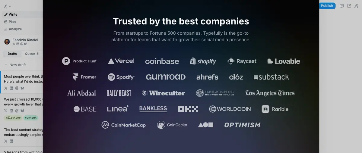 Logos section of Typefully