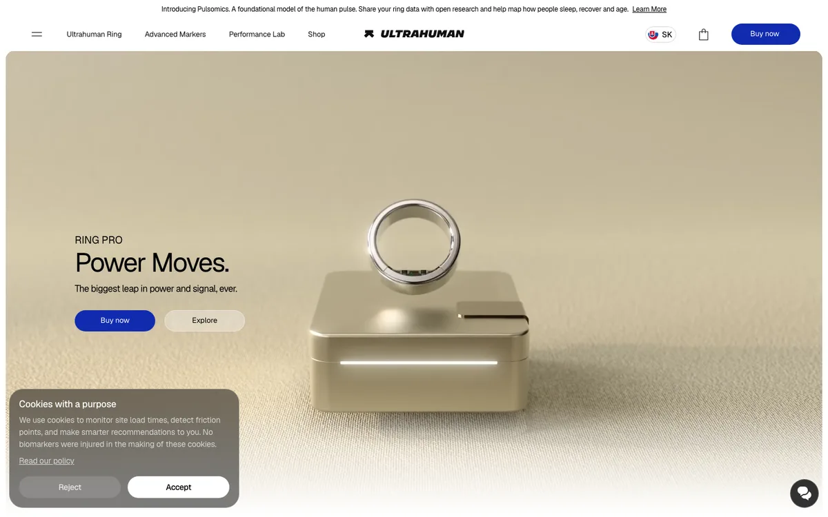 Ultrahuman. Real-time nutrition and fitness tracking. website