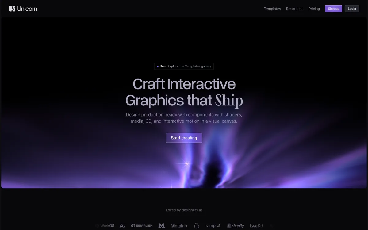 unicorn.studio website