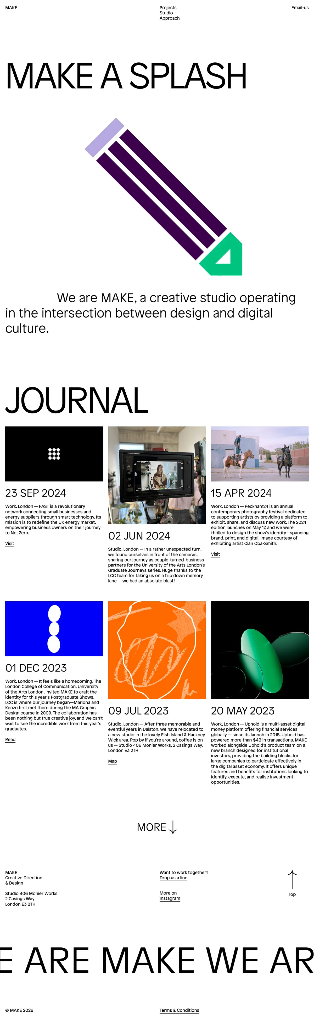 Full-page screenshot of MAKE (wearemake.co)