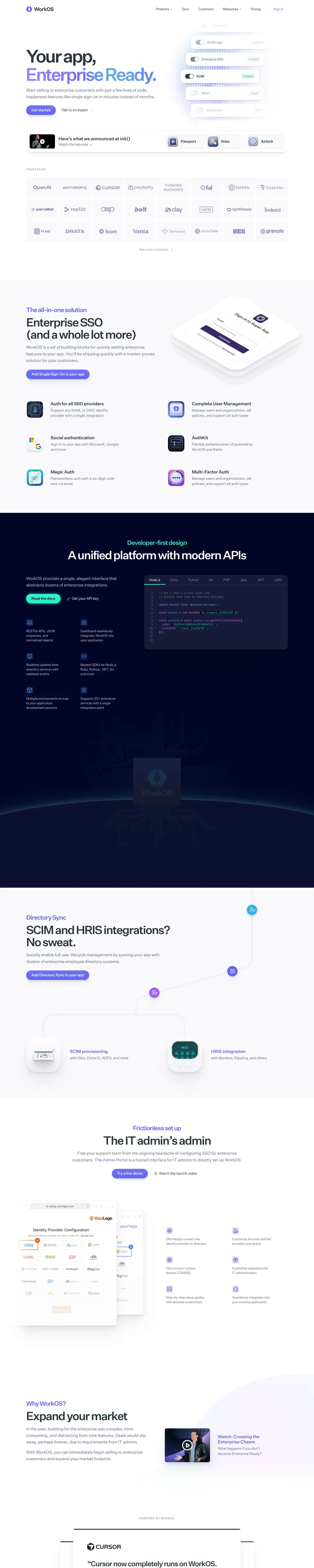 Full-page screenshot of WorkOS (workos.com)