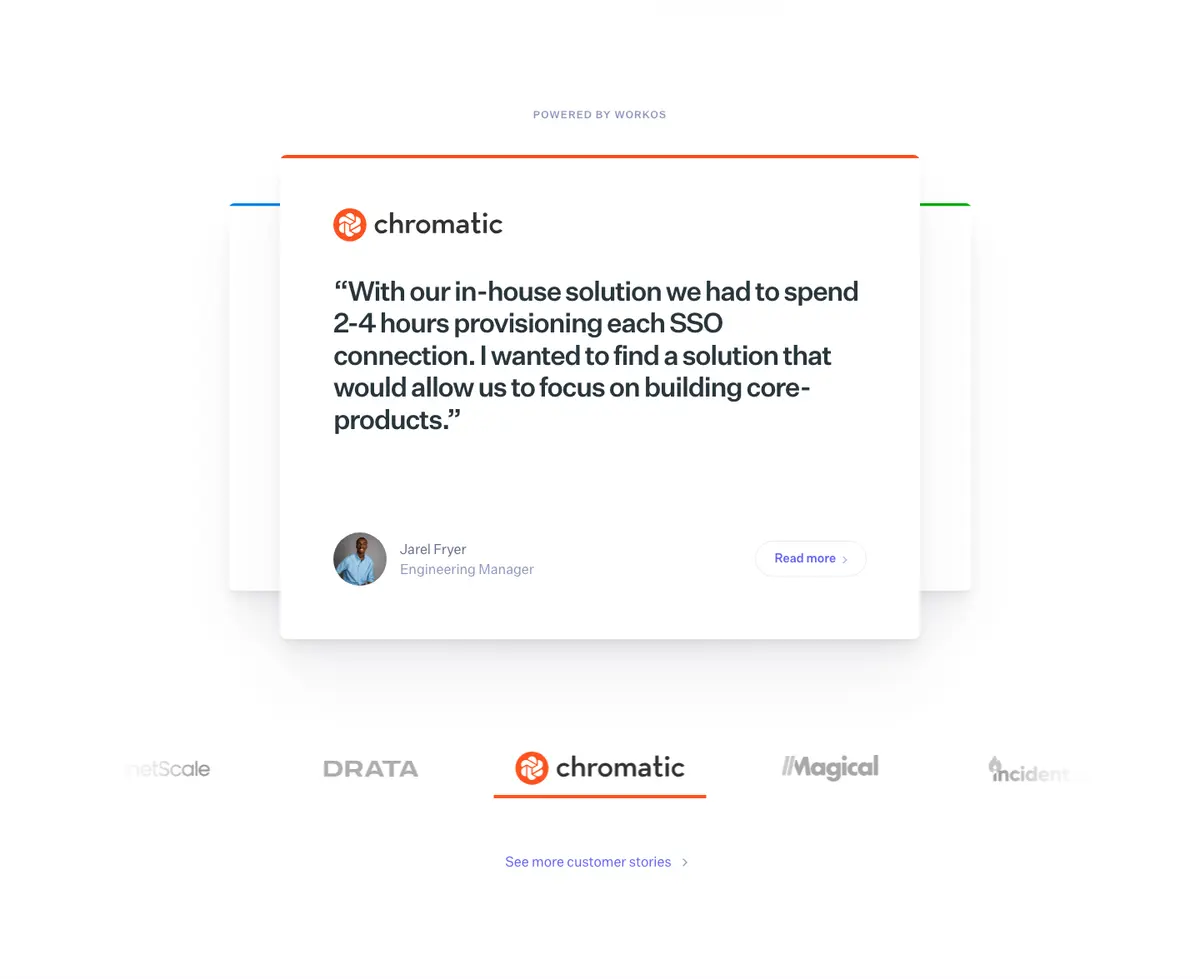 Testimonials section of WorkOS