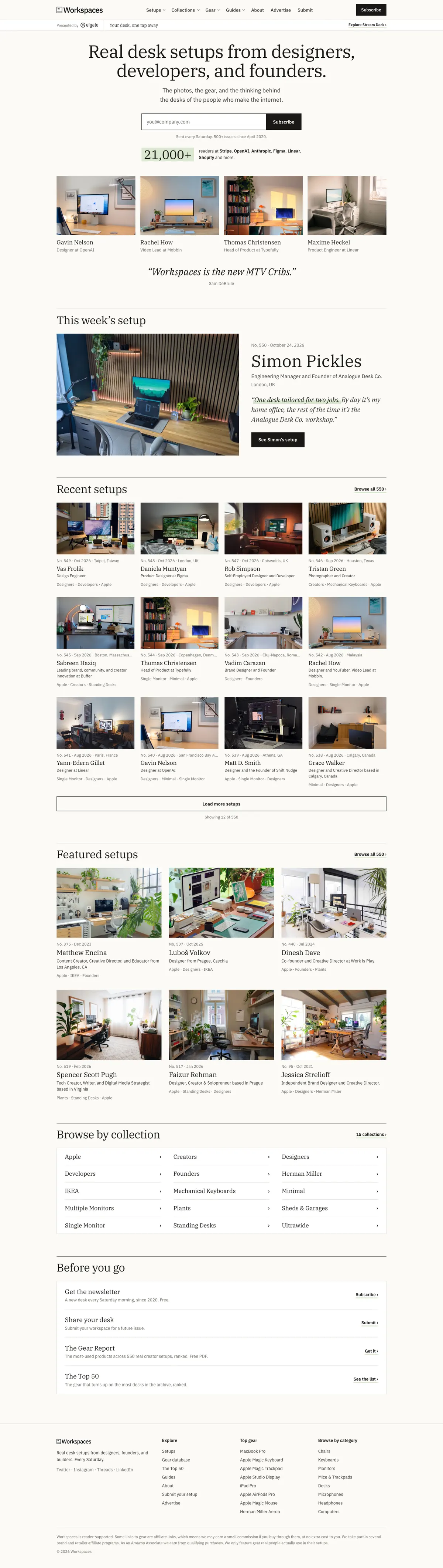 Full-page screenshot of Workspaces (workspaces.xyz)