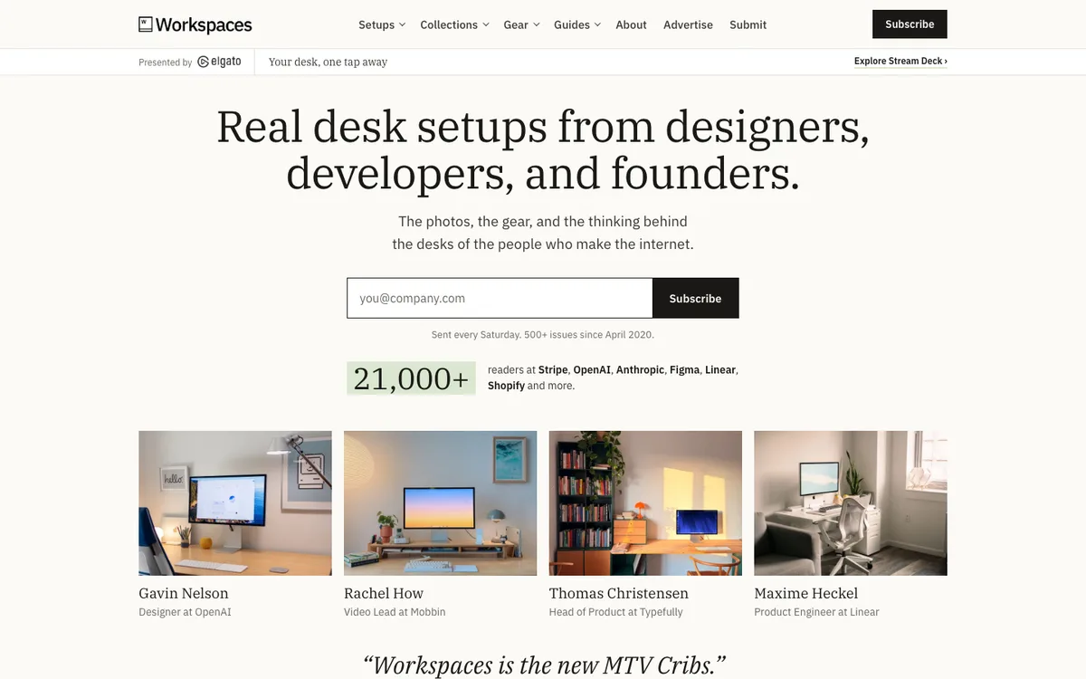 Workspaces website